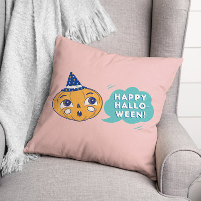  Housse et insert de coussin rétro rétro citrouille d'Halloween