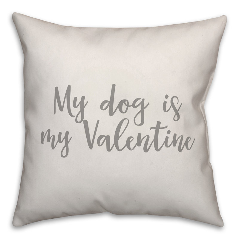  Coussin My Dog is My Valentine, Coussin et housse de coussin, Blanc