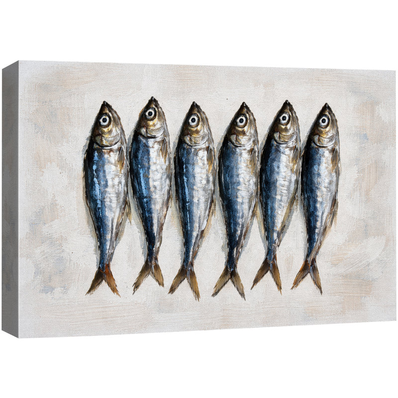 Œuvre d'art rétro de poisson, photos de cuisine de bord de mer, impression sur toile encadrée, H 16 po x l 24 po x P 1,5 po