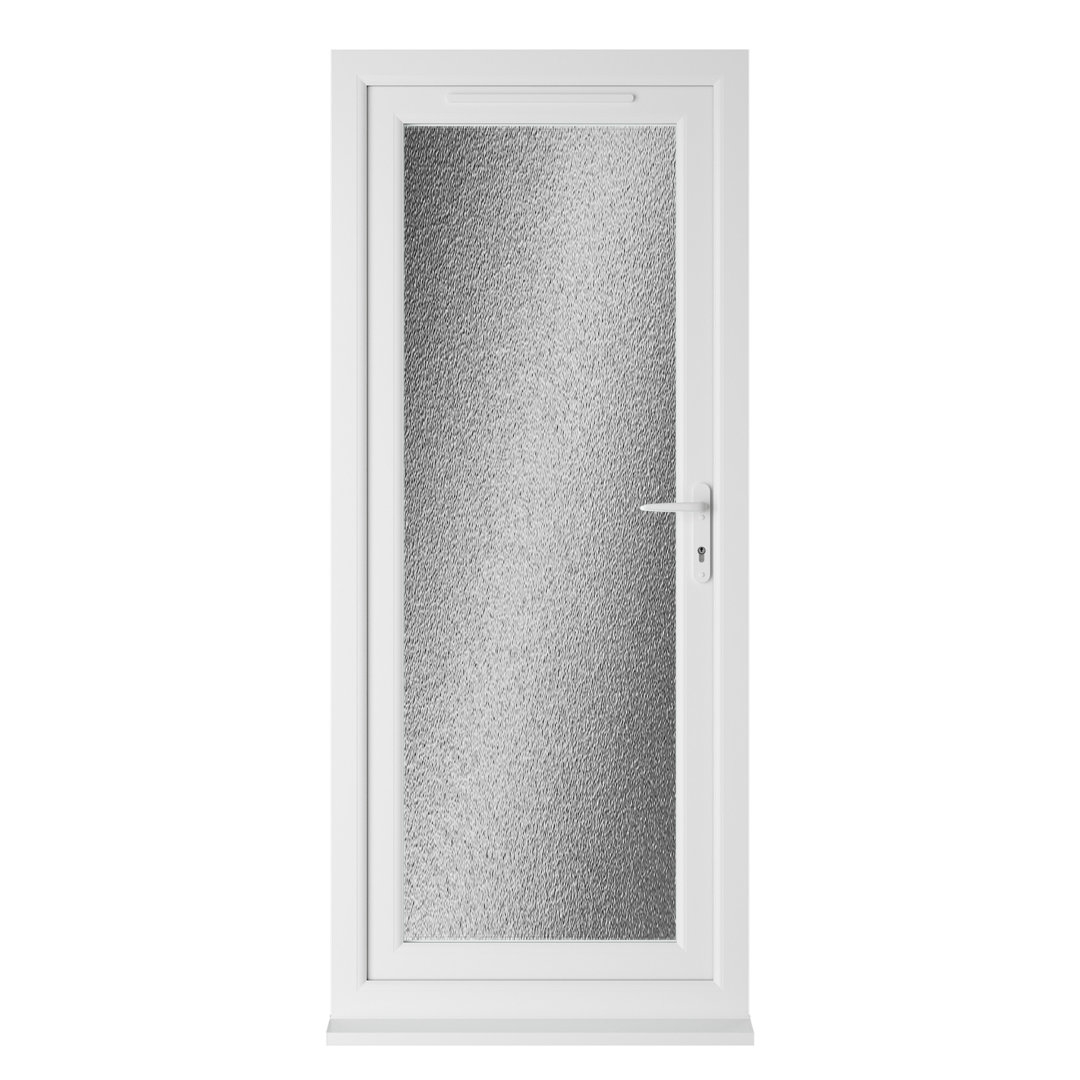 Crystal Triple Glazed Single Door Full glass White RH 890 x 2090mm Obscure
