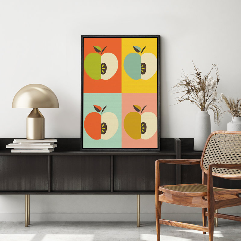 Abstrait, impression de toile de pomme colorée, décoration pour le salon, la chambre à coucher, Noir, noir, noir, noir