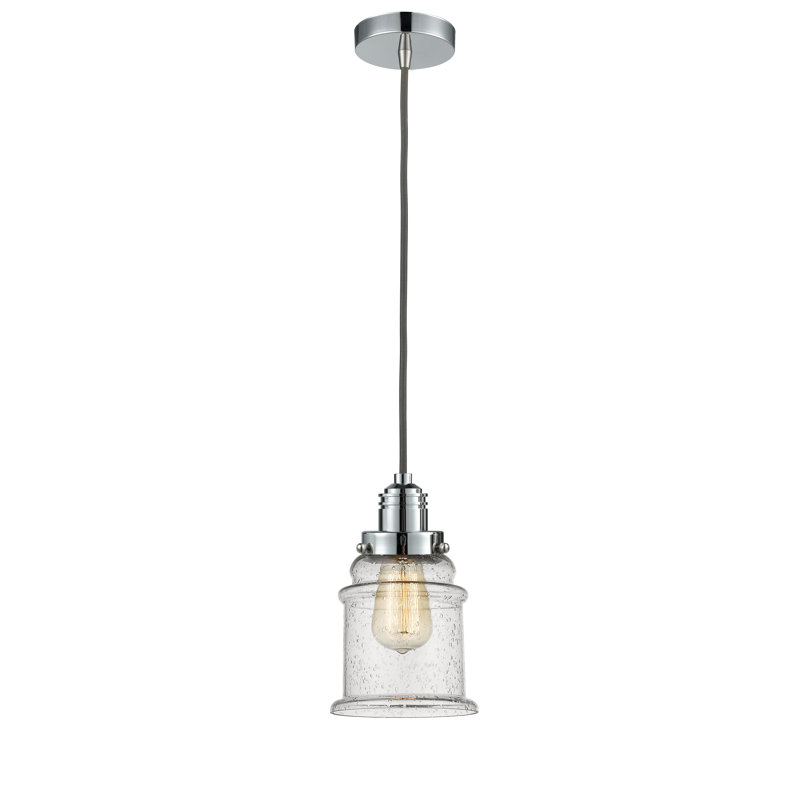 Cecil 1 - Light Single Pendant, Polished Chrome/Gray