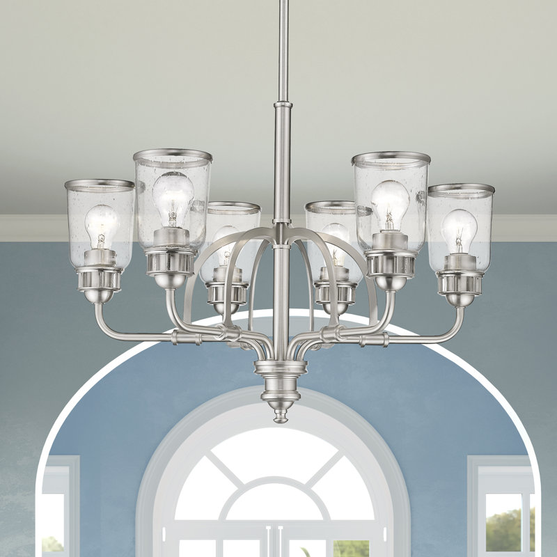 Speedway 6 - Light Dimmable Classic / Traditional Chandelier, Brushed Nickel