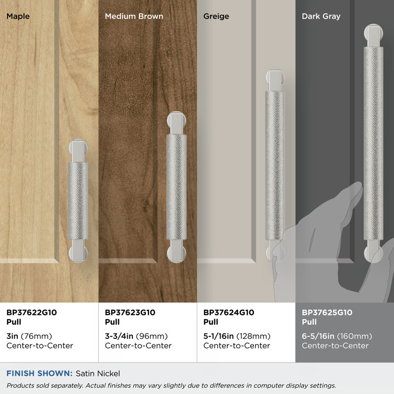 Poignée d'armoire en nickel satiné Balata de 6 5/16 po (160 mm) Balata, 6 5/16", Nickel satiné