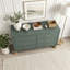 Commode double moderne à 6 tiroirs en bleu avec poignées en métal et pieds en bois massif-729344662