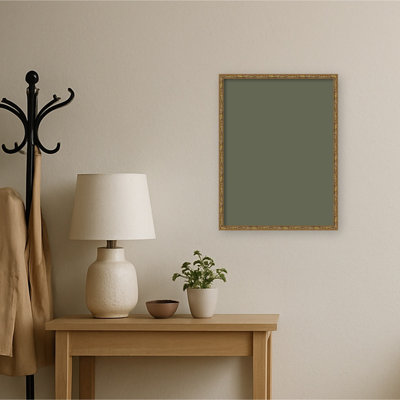 Framed Fabric Magnetic Board, 20x26 Olive Driftwood Design Bulletin Board for Wall Organization
