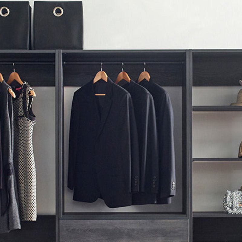 Prosper Freestanding Walk In Wood Closet System, Gray