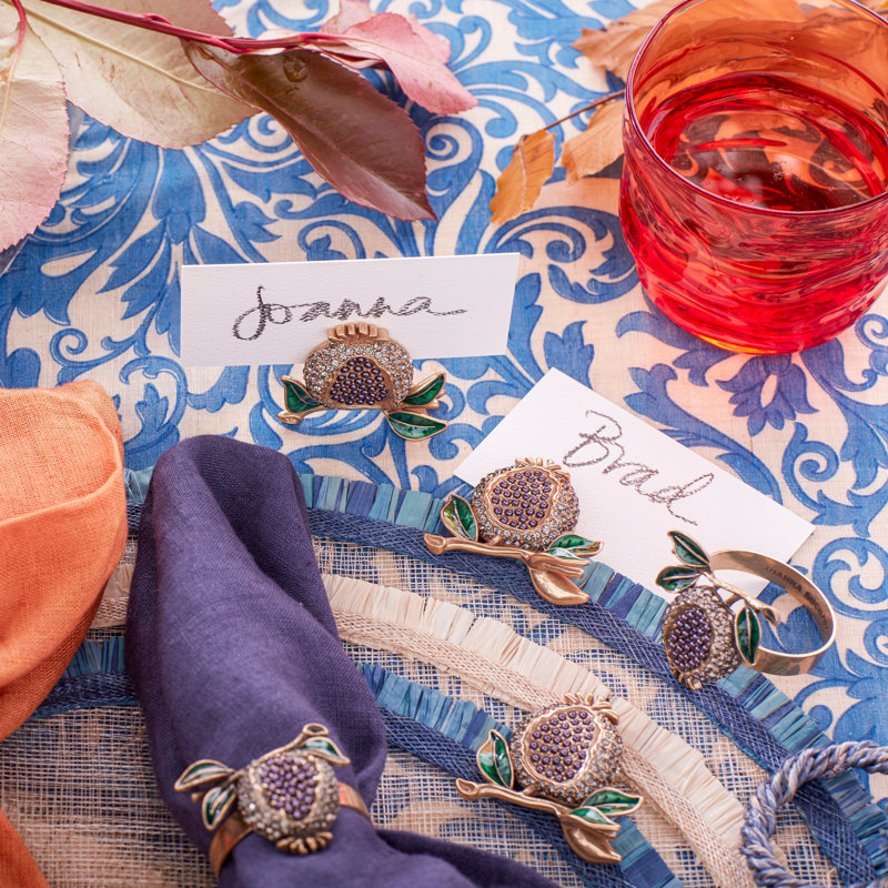 Pomegranate Skinny Napkin Rings