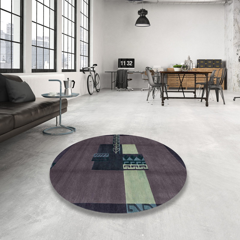 Abstract Indoor Rug, Round 8'