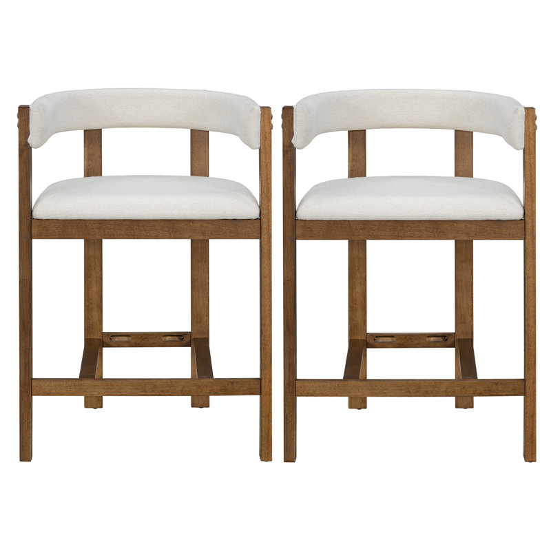Simon Modern Curved-Back Counter Stools, Walnut