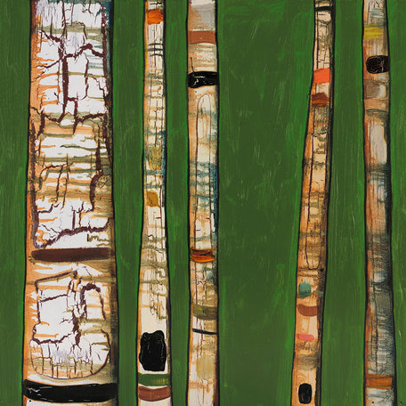 " Birch Trunks " Graphic Art Painting