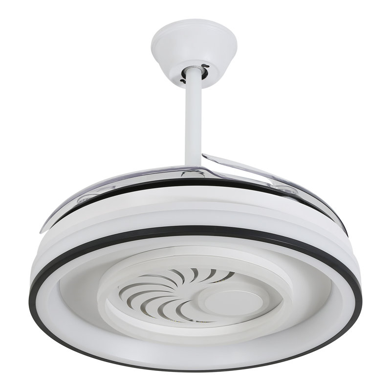 Ventilateur de plafond rétractable moderne 42 pouces avec lumière et télécommande Lahela