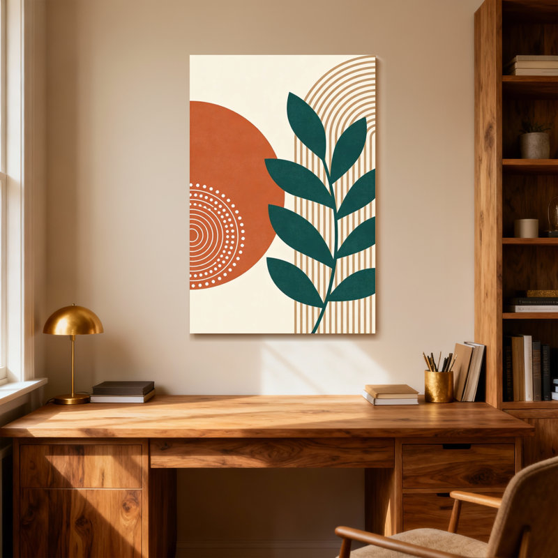Abstract Abstract Shapes Leaves Pattern Design, 24" H x 16" W