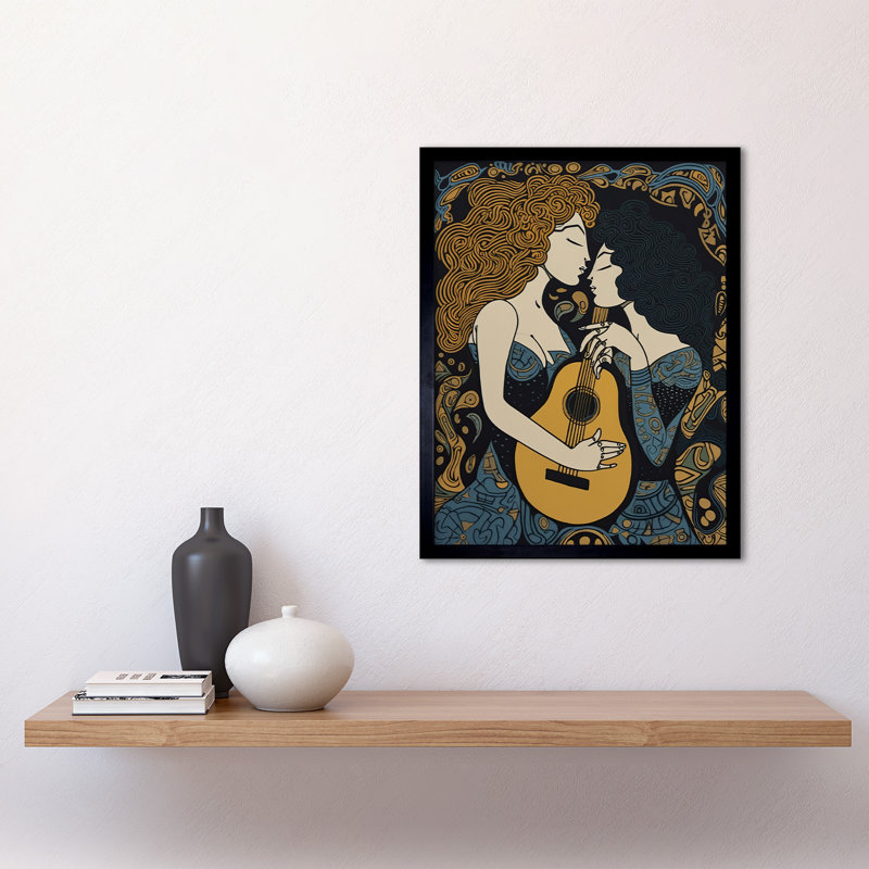 My Love My Muse Women With Guitar - Single Picture Frame Print