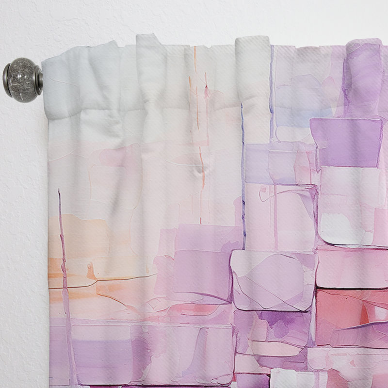 Dufault Lilac Lattices Abstract Shapes I - Shapes Curtain - Velvet Room Darkening - 1 Panel, 52" W x 120" L