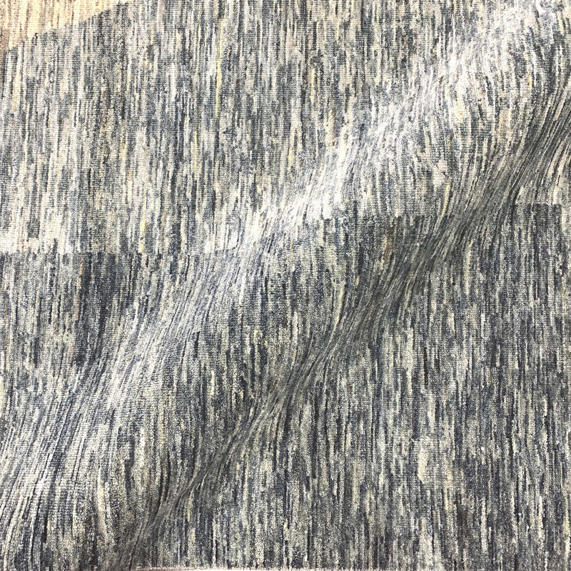 Wool Abstract Area Rug in Blue/Brown/Yellow, Rectangle 5' x 8'