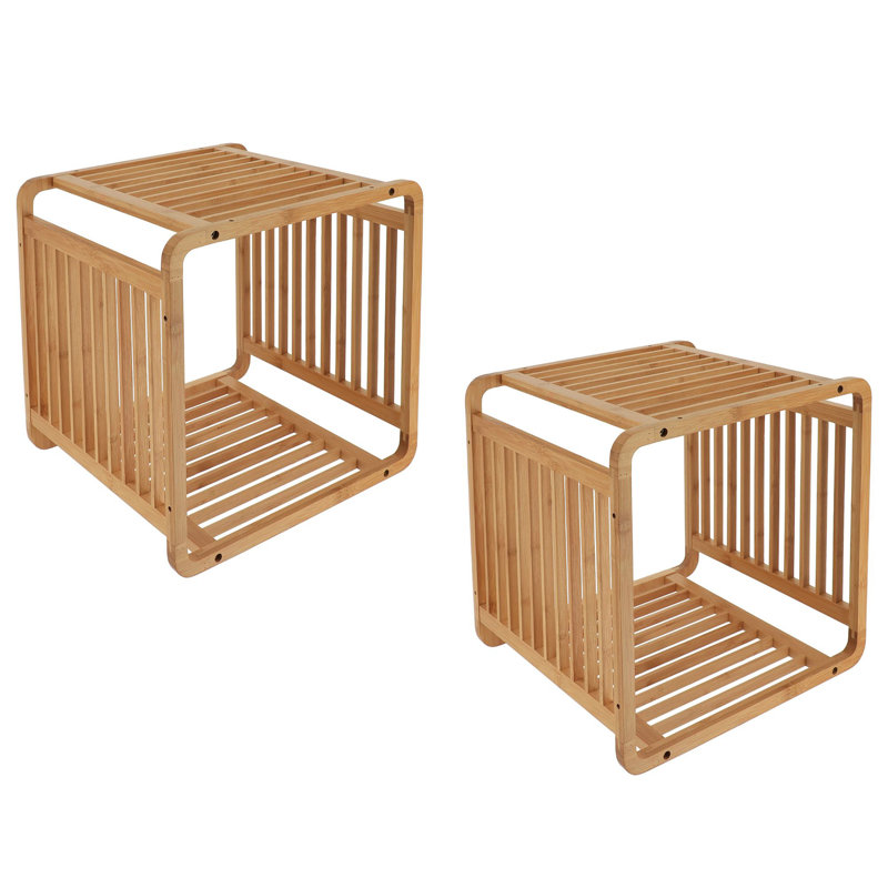 Smart Kube Bamboo Cube Storage, 13" Stackable Shelf Organizer, Black