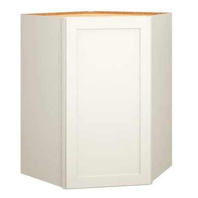 Dwelling Livingston Fully Assembled 1-Door Diagonal Corner Wall Cabinet With 2 Adjustable Shelves 24" W X 36" H X 12" D