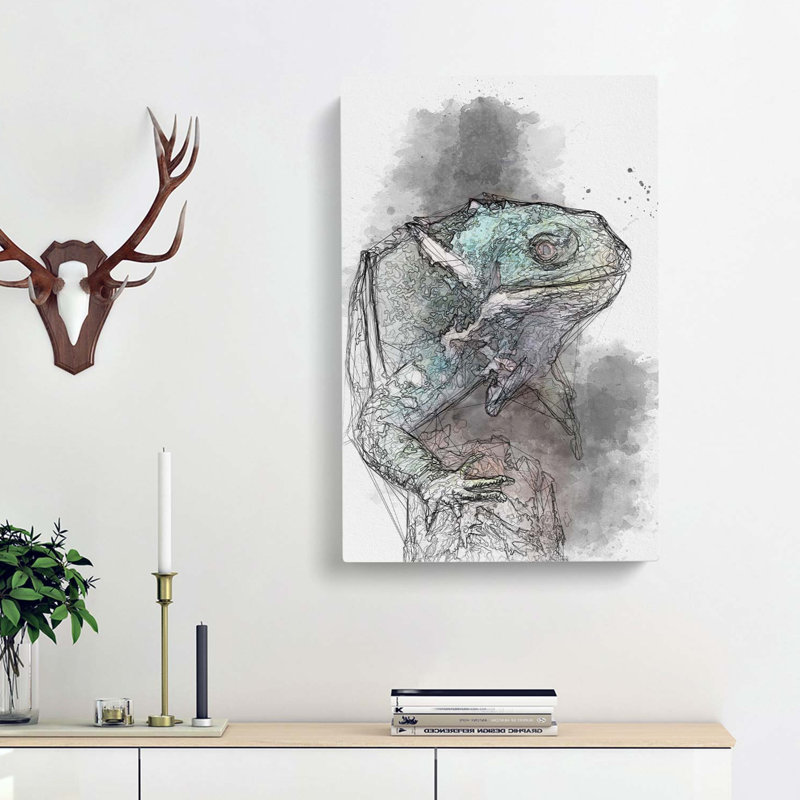 Fiji Iguana in Abstract - Wrapped Canvas, 91cm H x 60cm W x 3cm D