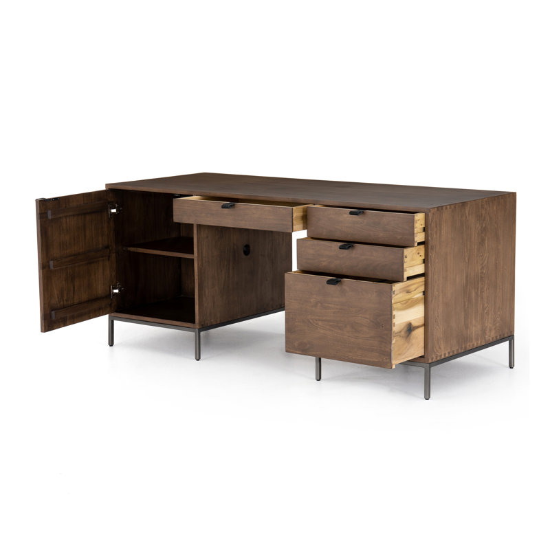 Trey Solid Wood Executive Desk, Auburn Poplar