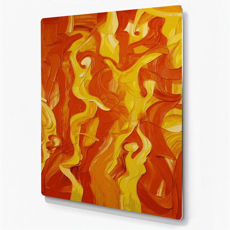 Abstrait art figuratif en métal brun 75, H 11 po x l 14 po