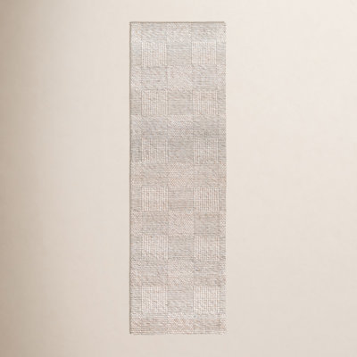 Becker Off-White Gray Hand-Woven Geometric Wool Rug