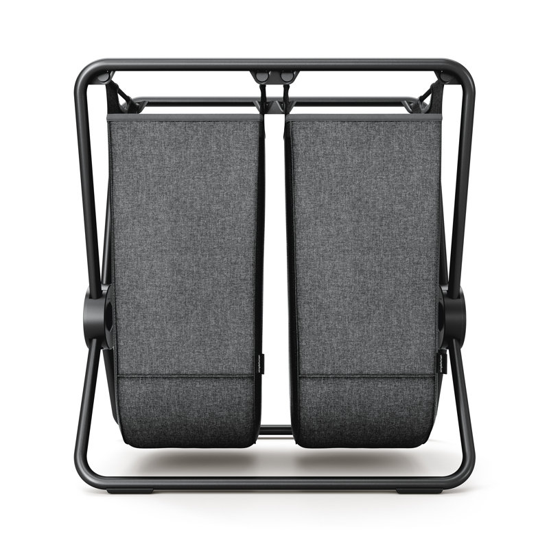 simplehuman double x-frame laundry hamper, matte black, 75" H x 72.70" W x 41.80" D, Black