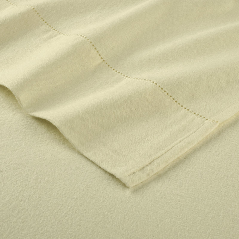 Pointehaven 180 GSM Cotton Parchment Flannel Deep Pocket 4 pc Sheet Set, California King, Parchment