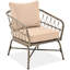 Style de mobilier d'extérieur avec housses de coussins amovibles, beige, table de table ovale en bois, coussins, patio beige