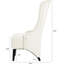 Chaise de salon blanche avec dossier à oreilles haut et siège à bande élastique, pour le confort de la chambre à coucher-488966315