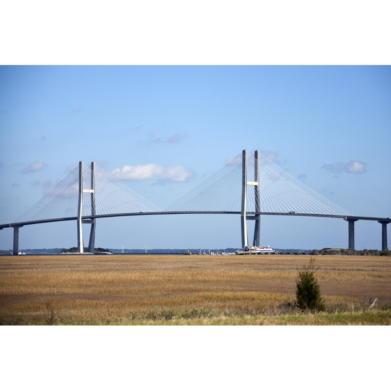 Sidney Lanier Bridge by Benkrut - Wrapped Canvas Print, 20cm H x 30cm W