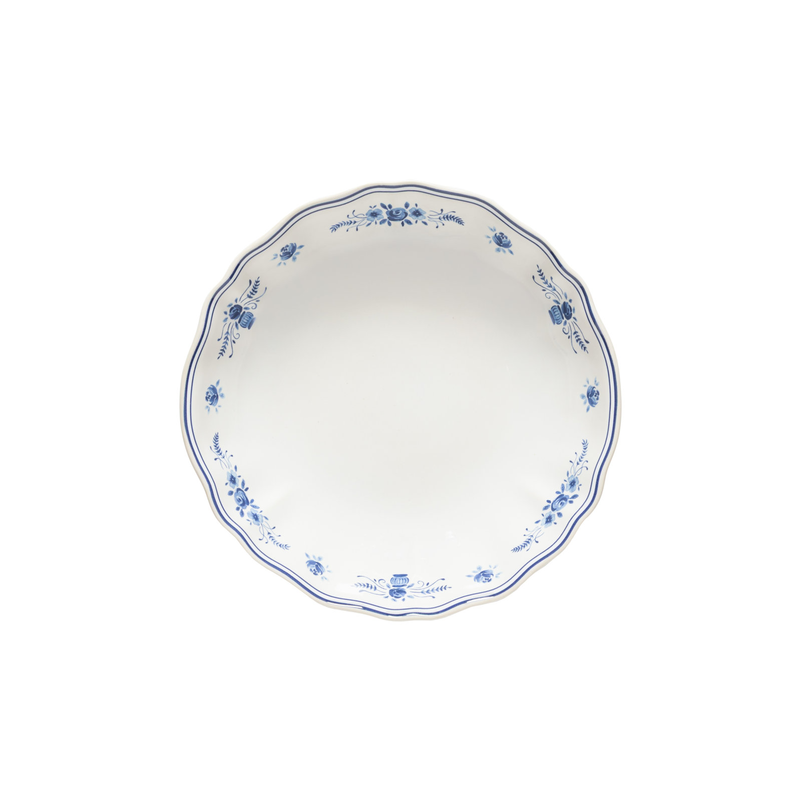 Vila Stoneware Pasta Bowl, White/Blue