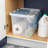 Sterilite 30 Qt Hinged Lid Storage Box, Plastic Container, Washed Blue, 24 Pack-123432605