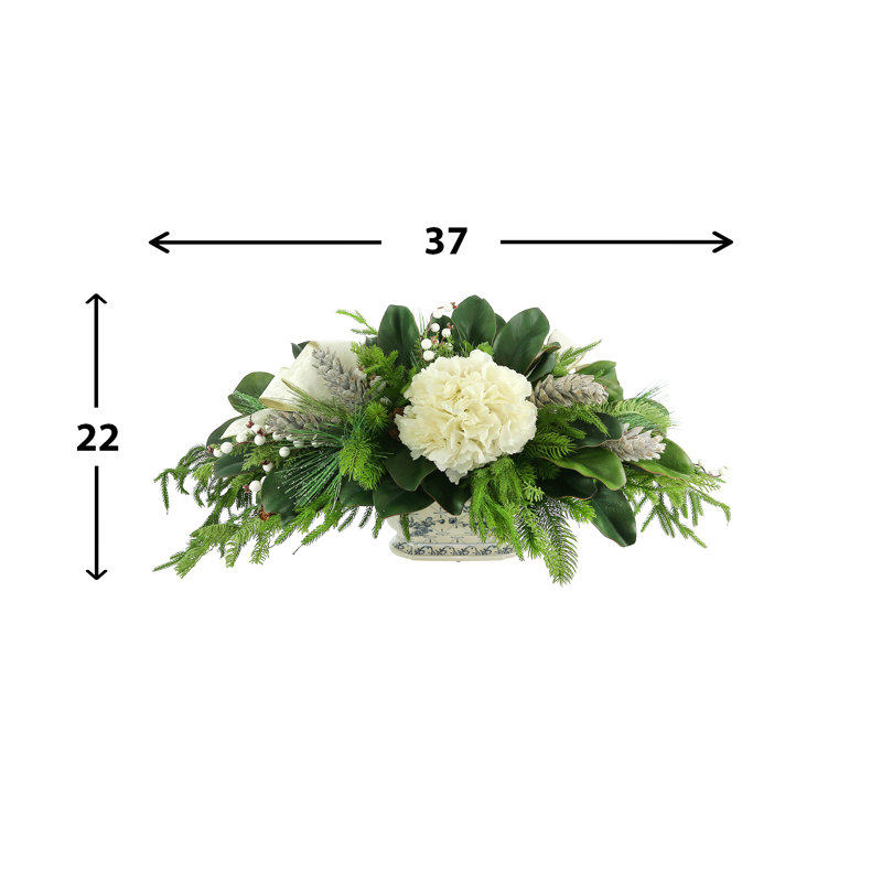 Happy Holidays Hydrangea Arrangement in Vase