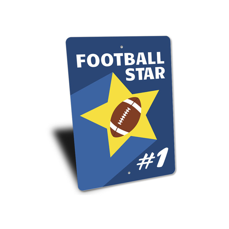 Signe en aluminium «Football Star», H 18 po x l 12 po x P 0,06 po