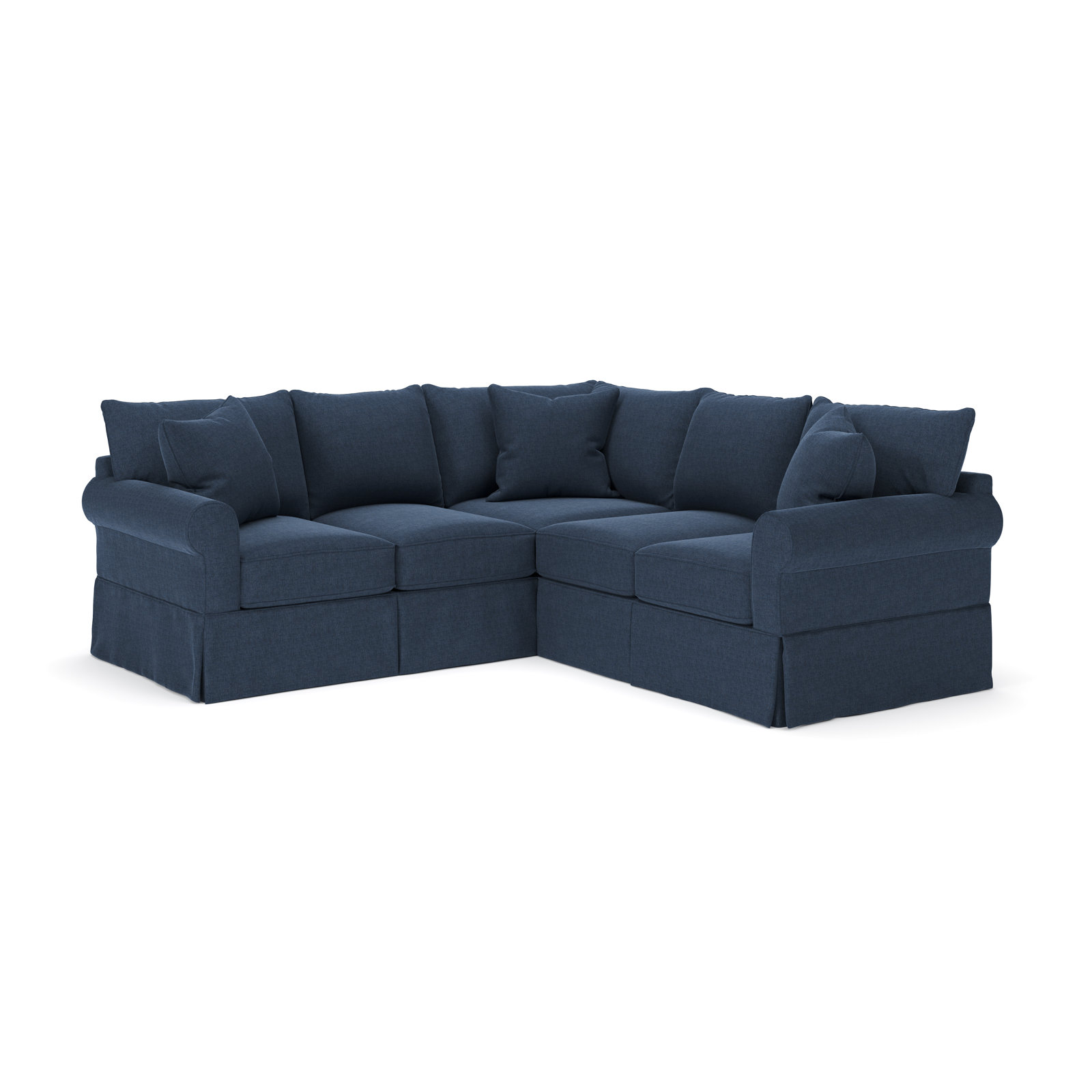 Amari Sectional, Left Hand Facing, Drusky Navy Sustain® Basketweave