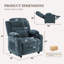  Fauteuil inclinable électrique moderne en tissu de chenille rembourré avec massage, siège pivotant à 360 degrés avec porte-gobelet-1922265891