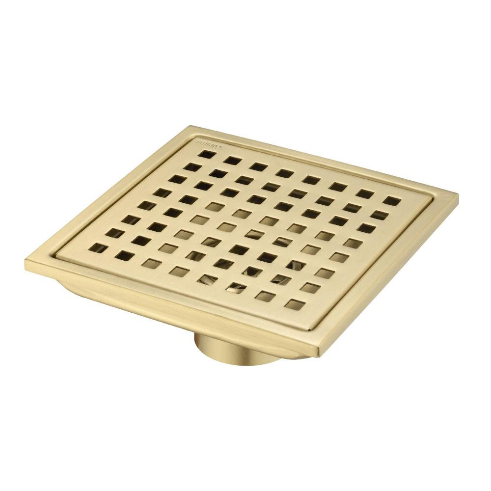 6" Classic Square Shower Floor Drain maxbrass