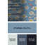 Laine tissée à la machine florale et polyester bleu/jaune/blanc Tapis décoratif-287181081