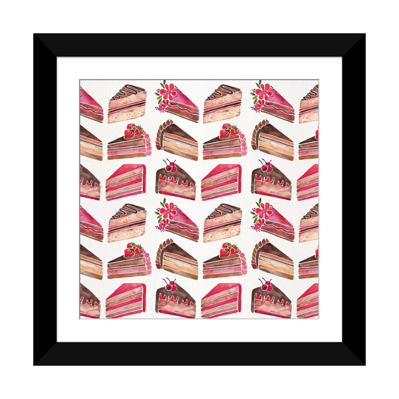 «Cake Slices, Original Pattern» par Cat Coquillette, impression sur toile tendue, H 24 po x l 24 po x P 1 po, Blanc