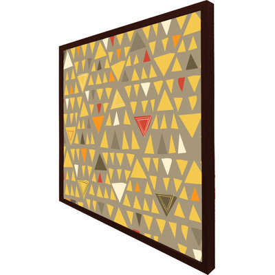 Ashleey Yellow Geometric Triangles 1 Piece Single Picture Frame Wall Art