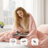 Avril Pink Fluffy Ribbed Plush 3-Piece King/Cal King Comforter Set-101983309-101983313
