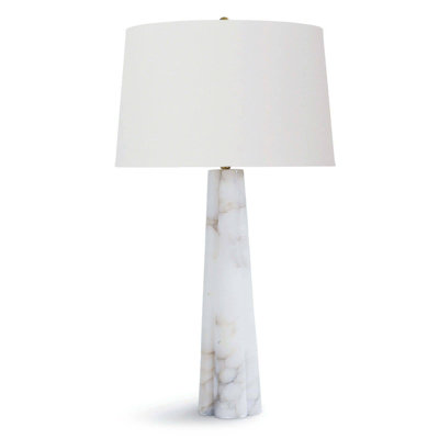 Grande lampe de table en albâtre Quatrefoil