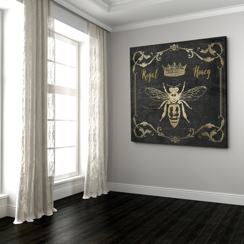 " Royal Honey Bee I ", 16" H x 16" W x 1.5" D, Wrapped Canvas