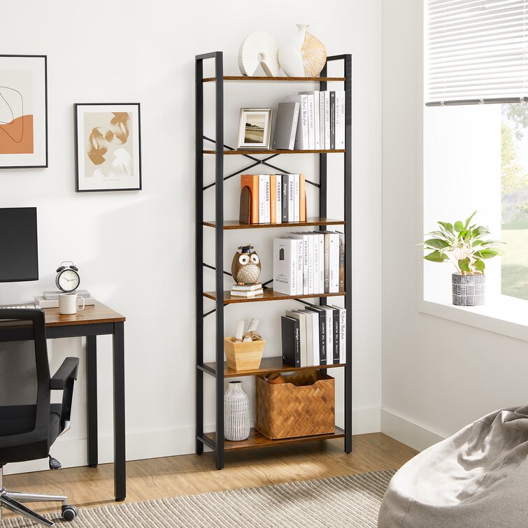 6-Shelf Iron Folding Bookshelf