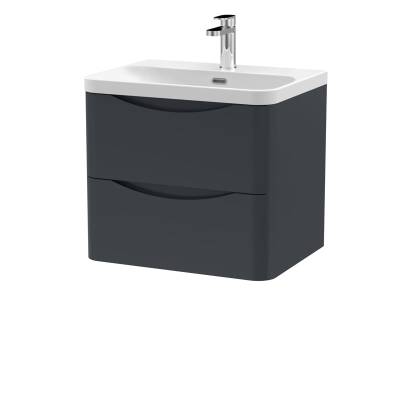 Lunar Bathroom Vanity, Soft Black, 60.7 cm W
