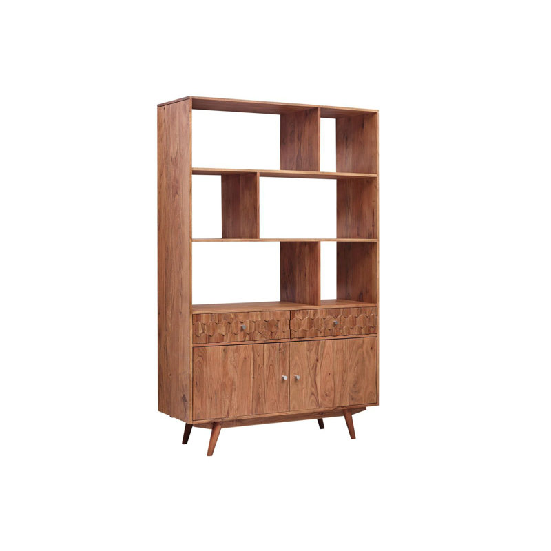 Mosayk 185cm H x 115cm W Solid Wood Standard Bookcase