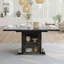 Table de salle à manger moderne carrée avec pieds de rangement et base en métal-874631324