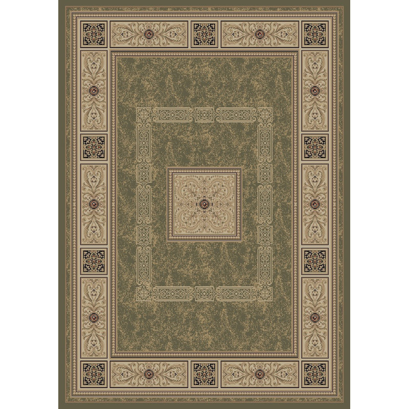 Tapis à motif oriental sauge Balch, Rectangle 5 pi 3 po x 7 pi 7 po
