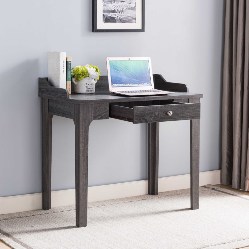 Areana Writing Desk with Power Outlet, Gray